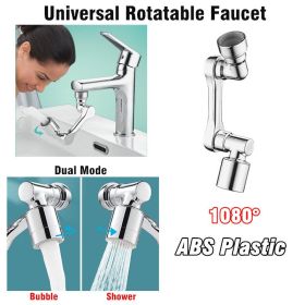 1pc New Universal 1080° Rotation Extender Faucet Aerator; Plastic Splash Filter; Kitchen Washbasin Faucets Bubbler Nozzle Robotic Arm - Dual Mode 1080