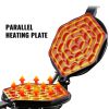 VEVOR Commercial Bubble Waffle Maker; 1400W Egg Bubble Puff Iron w/ 180° Rotatable 2 Pans & Wooden Handles - 11.8x7.9 in
