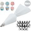 8/10/18PCS Silicone Pastry Bag Tips Kitchen Cake Icing Piping Cream Cake Decorating Tools Reusable Pastry Bags Nozzle Set - pink