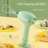 Wireless Portable Electric Food Mixer 3 Speeds Automatic Whisk Dough Egg Beater Baking Cake Cream Whipper Kitchen Tool - Blue
