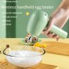 Wireless Portable Electric Food Mixer 3 Speeds Automatic Whisk Dough Egg Beater Baking Cake Cream Whipper Kitchen Tool - Blue