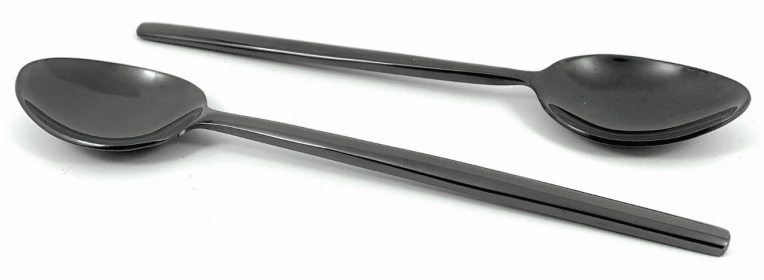 Vibhsa Tablespoons Set of 6 Piecces (Stainless Steel, Black Glossy) (Color: Black, size: Service for 6)
