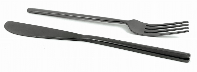 Vibhsa Stainless Steel Dinner Forks and Dinner Knives Set of 12 Pieces (Hammered, Silver Glossy) (Color: Silver, size: Service for 6)