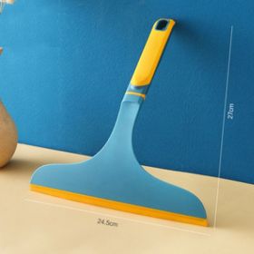 1pc Glass Scraper; Glass Mirror Vanity Wiper; Professional Glass Cleaning Tool (Color: Green+Yellow)