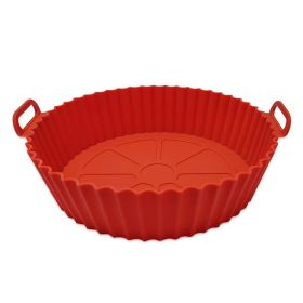 1/2pcs Air Fryer Silicone Pot; Reusable Air Fryer Liners; Silicone Air Fryer Basket; Food Safe Air Fryer Accessories (Color: Crimson)